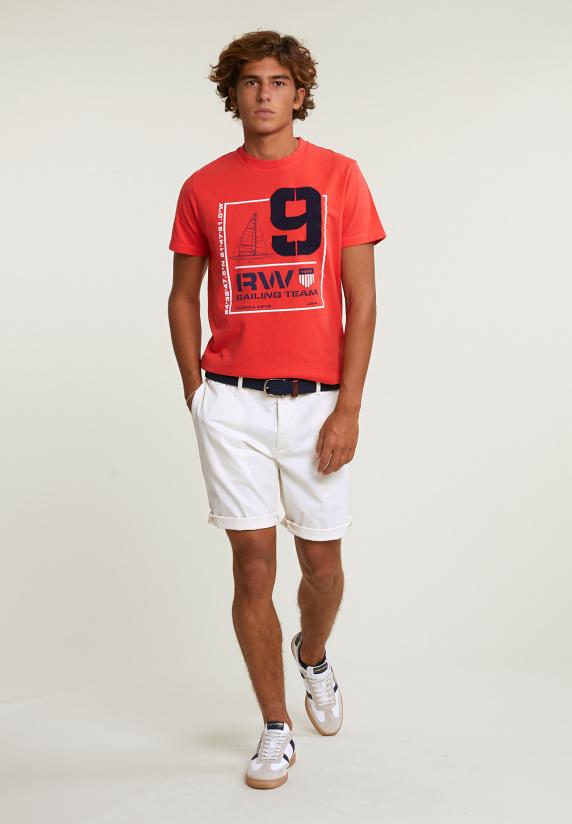 River Woods Custom Fit Fantasie T-shirt Korte Mouwen Cornell Red