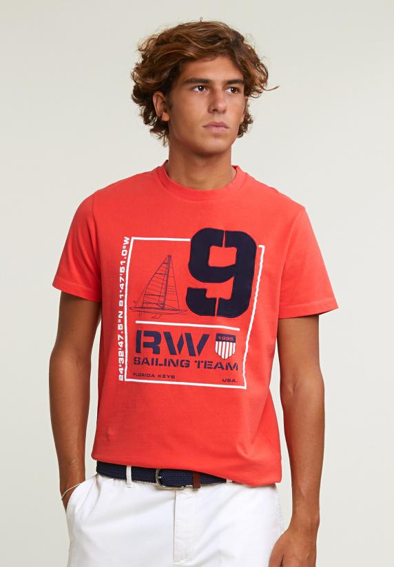 river woods Custom fit fantasie T-shirt korte mouwen cornell red