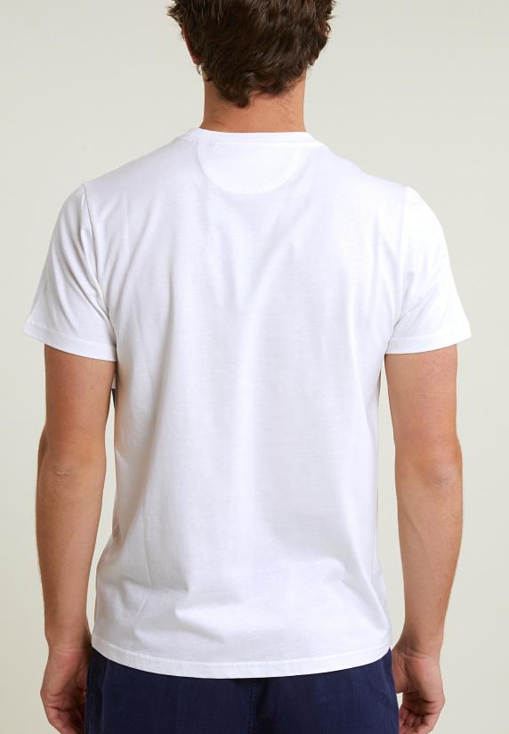 River Woods Custom Fit Fantasie T-shirt Korte Mouwen écru/navy