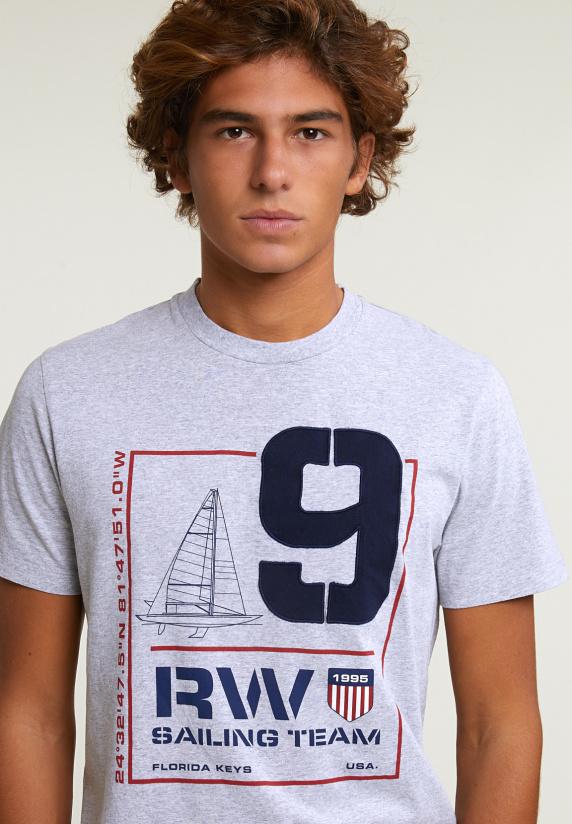 River Woods Custom Fit Fantasie T-shirt Korte Mouwen Oyster Mix