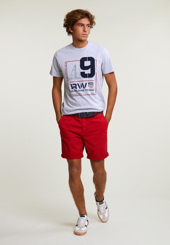 River Woods Custom Fit Fantasie T-shirt Korte Mouwen Oyster Mix