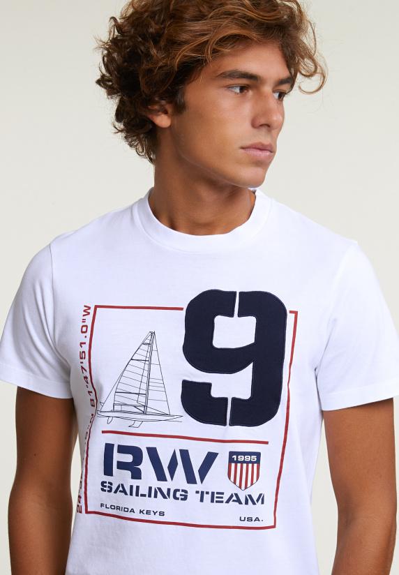 River Woods Custom Fit Fantasie T-shirt Korte Mouwen Wit