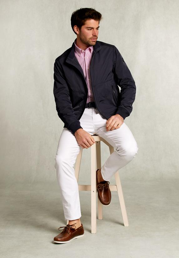 River Woods Custom Fit Gestreept Hemd Met Zak Rood/wit