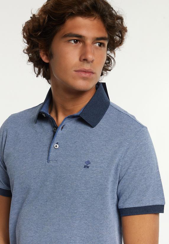 River Woods Custom Fit Jacquard Pique Polo Frost Mix