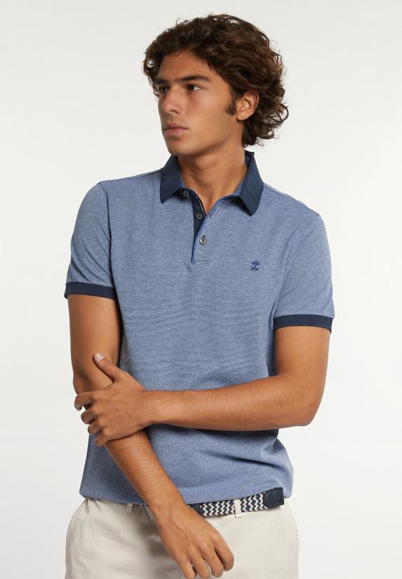river woods Custom fit jacquard pique polo frost mix