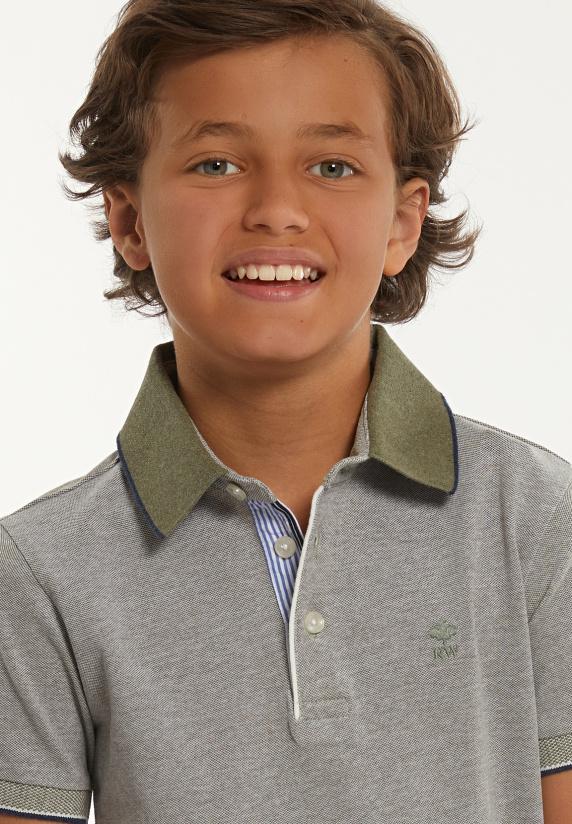 River Woods Custom Fit Jaspe Piqué Stretch Polo Olive Mix