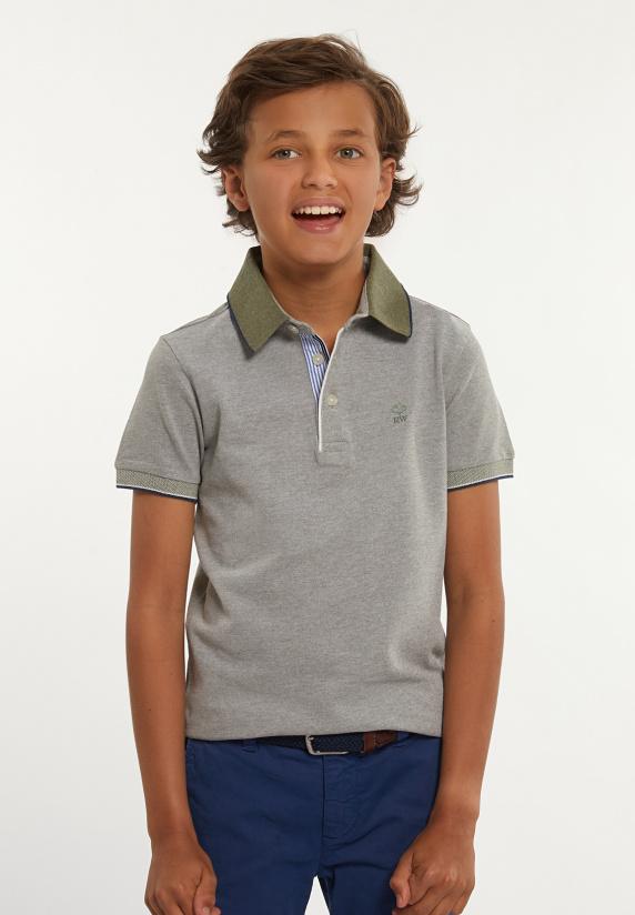 river woods Custom fit jaspe piqué stretch polo olive mix