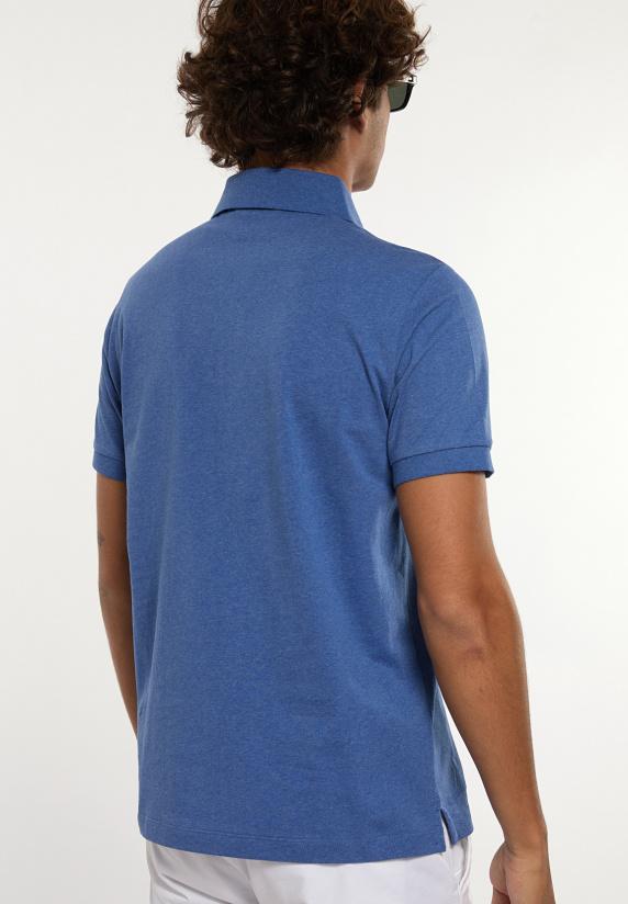 River Woods Custom Fit Jersey Zijdeachtige Polo Persian Blue Mix