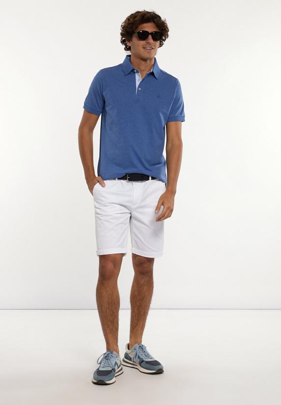 River Woods Custom Fit Jersey Zijdeachtige Polo Persian Blue Mix