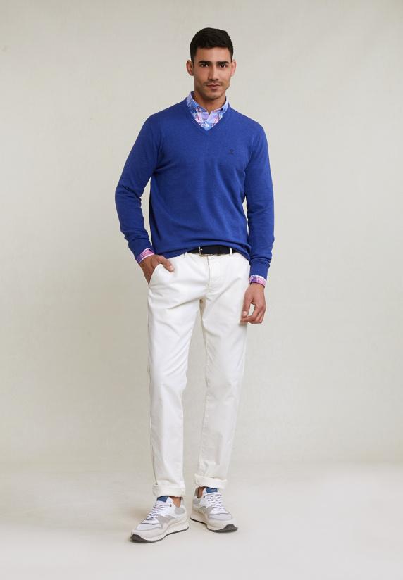 River Woods Custom Fit Katoen-linnen Geruit Hemd Blauw/roze