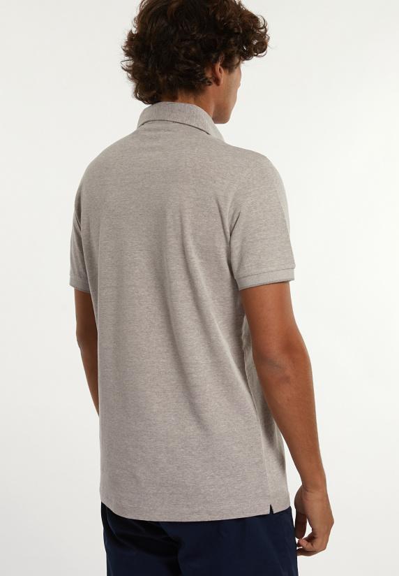 River Woods Custom Fit Katoen-linnen Jaspe Piqué Polo Lt Sand Mix