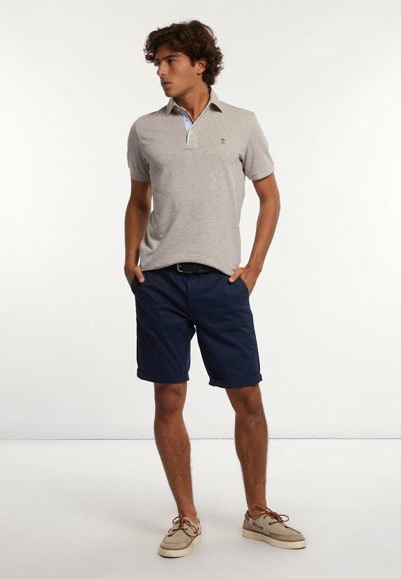 River Woods Custom Fit Katoen-linnen Jaspe Piqué Polo Lt Sand Mix