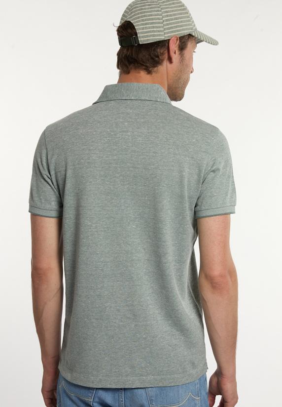 River Woods Custom Fit Katoen-linnen Jaspe Piqué Polo Opal Green Mix
