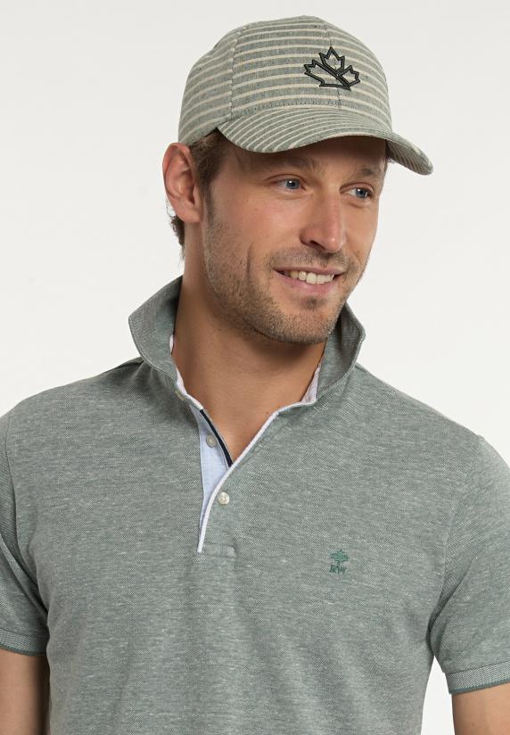 River Woods Custom Fit Katoen-linnen Jaspe Piqué Polo Opal Green Mix