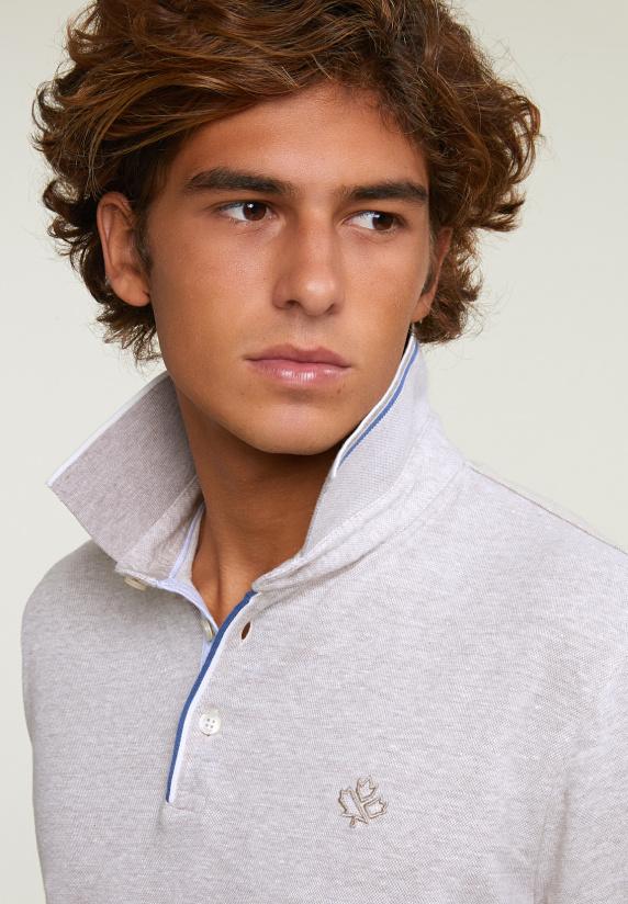 River Woods Custom Fit Katoen-linnen Polo Korte Mouwen Linen Mix