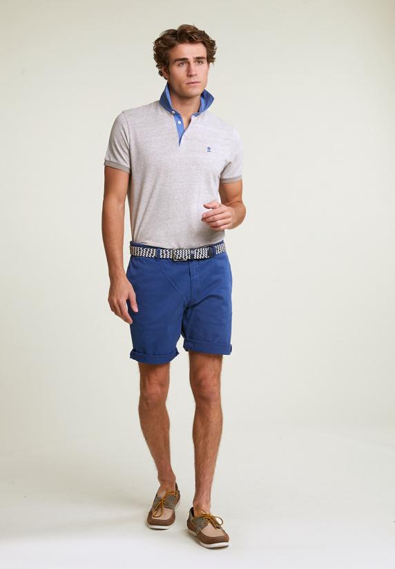 River Woods Custom Fit Katoen-linnen Polo Old Wood Mix