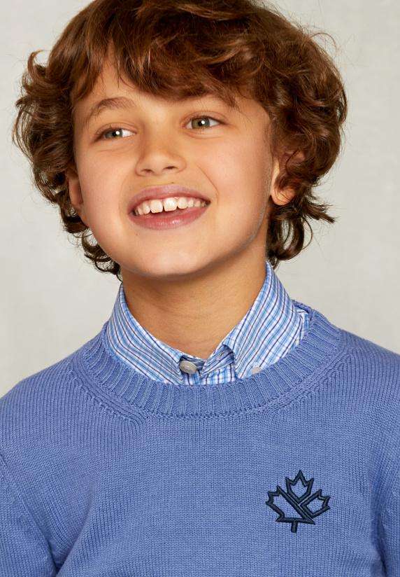 River Woods Custom Fit Katoen/wollen Trui Jeans Mix