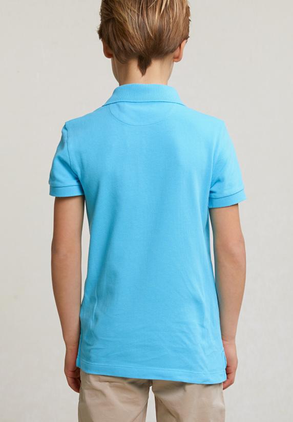 River Woods Custom Fit Katoenen Basic Stretch Polo Acqua