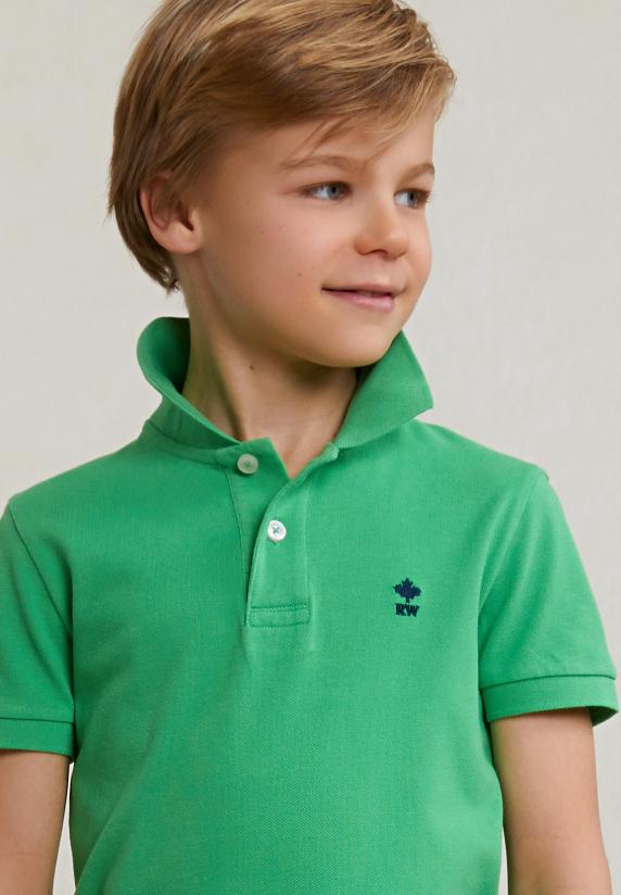 River Woods Custom Fit Katoenen Basic Stretch Polo Apple