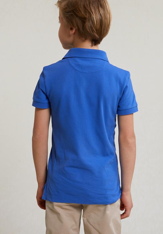 River Woods Custom Fit Katoenen Basic Stretch Polo Evening Blue