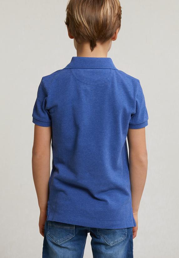 River Woods Custom Fit Katoenen Basic Stretch Polo Hamptons Blue Mix