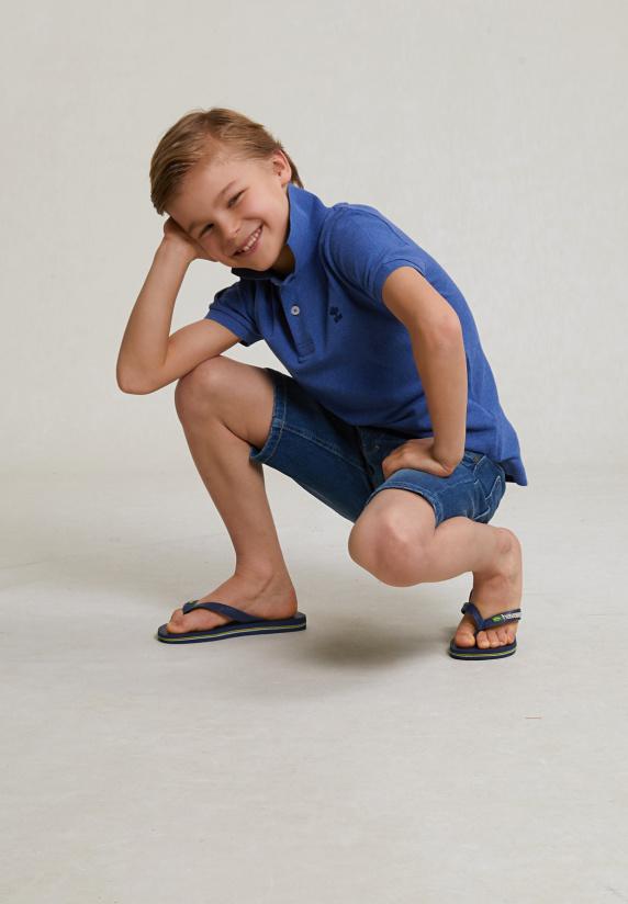 River Woods Custom Fit Katoenen Basic Stretch Polo Hamptons Blue Mix