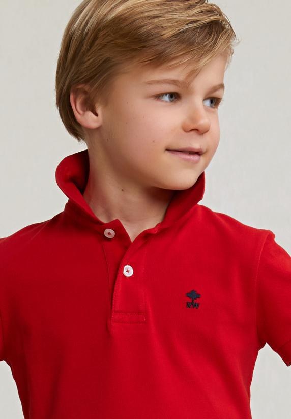 River Woods Custom Fit Katoenen Basic Stretch Polo Harvard Red
