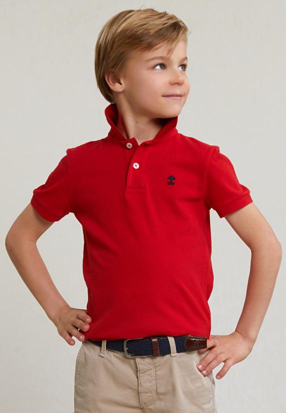 River Woods Custom Fit Katoenen Basic Stretch Polo Harvard Red