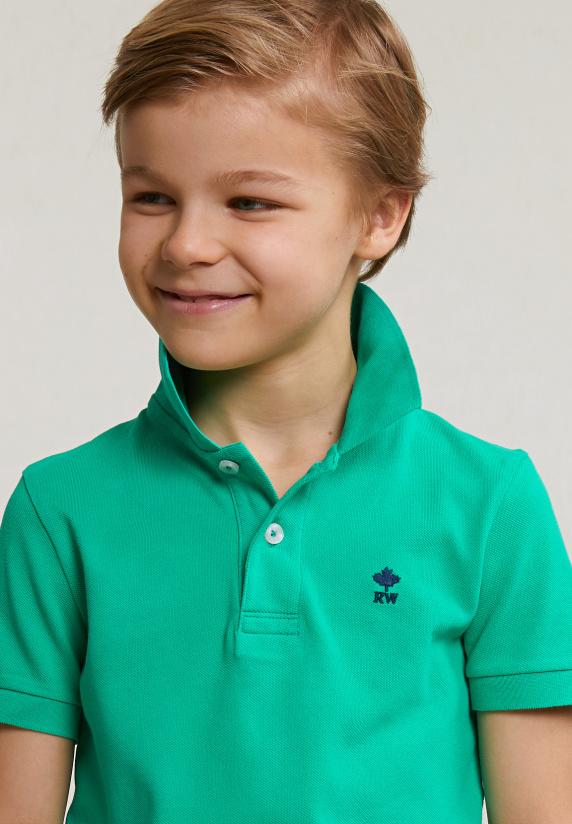 River Woods Custom Fit Katoenen Basic Stretch Polo Jungle Green