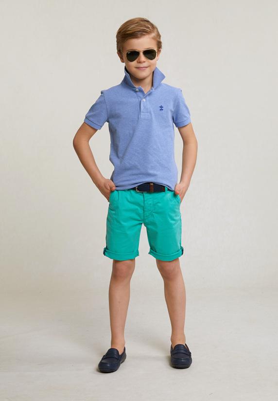 River Woods Custom Fit Katoenen Basic Stretch Polo Lt Hamptons Blue Mix