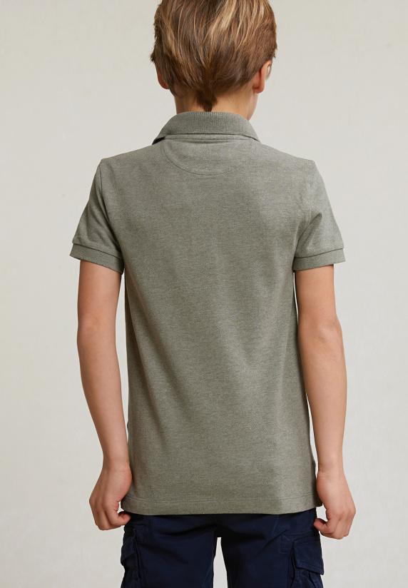 River Woods Custom Fit Katoenen Basic Stretch Polo Lt Safari Mix