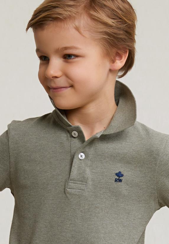 River Woods Custom Fit Katoenen Basic Stretch Polo Lt Safari Mix