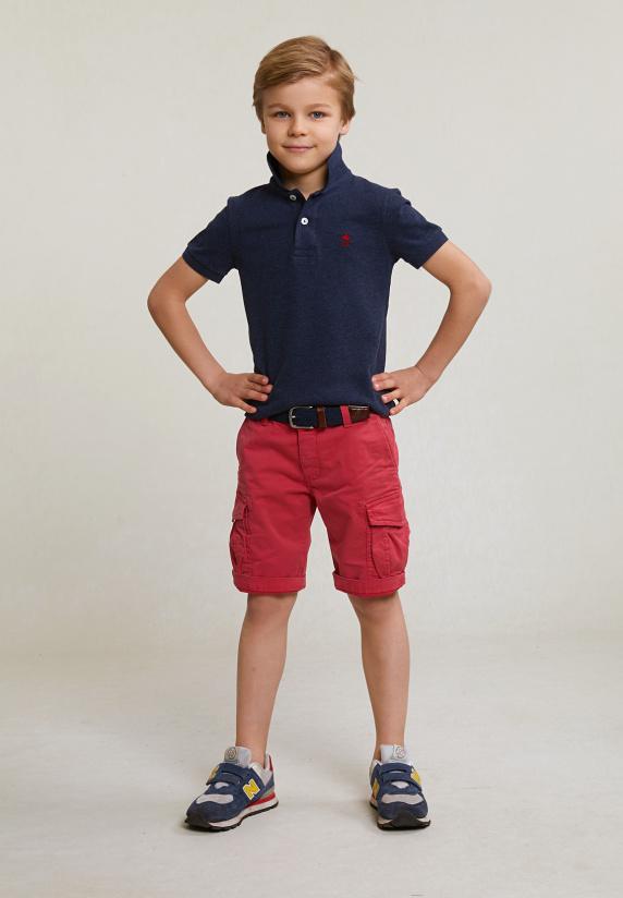 River Woods Custom Fit Katoenen Basic Stretch Polo Night Blue Mix