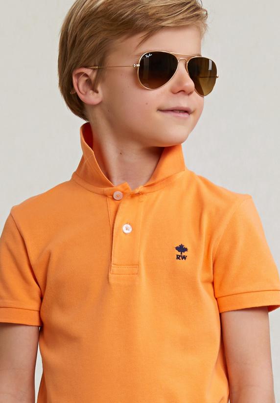 River Woods Custom Fit Katoenen Basic Stretch Polo Peach