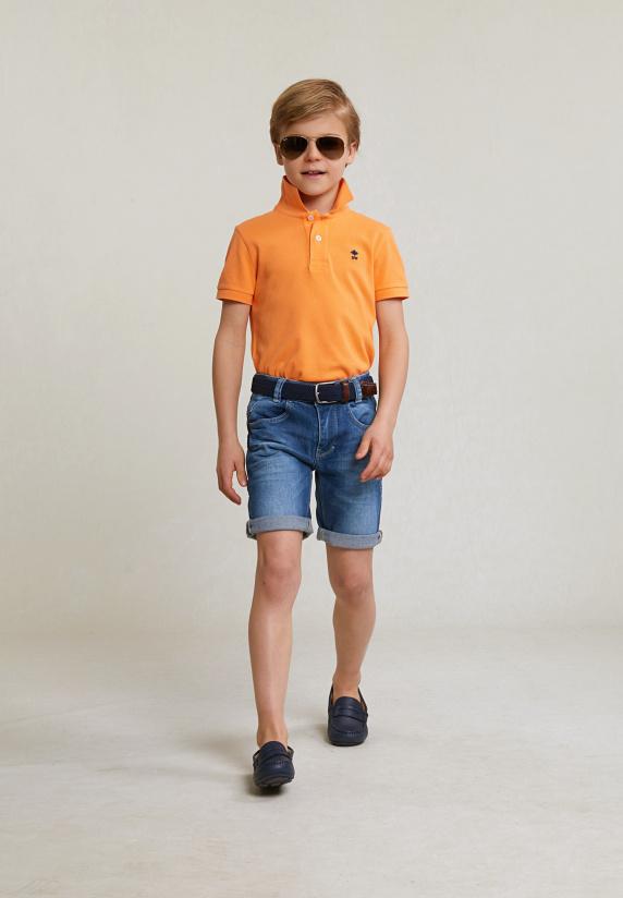 River Woods Custom Fit Katoenen Basic Stretch Polo Peach