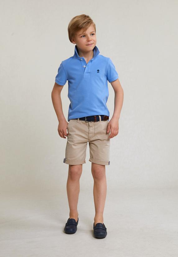 River Woods Custom Fit Katoenen Basic Stretch Polo Sky