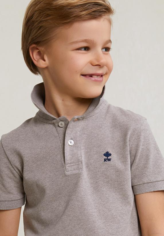 River Woods Custom Fit Katoenen Basic Stretch Polo Wood Mix