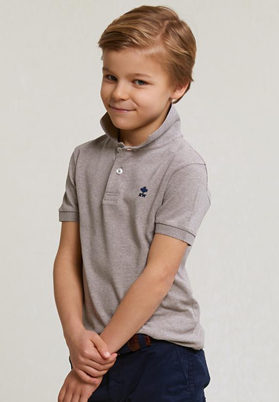 river woods Custom fit katoenen basic stretch polo wood mix