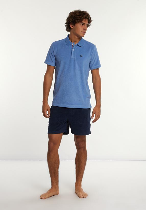 River Woods Custom Fit Katoenen éponge Polo Baby Blue
