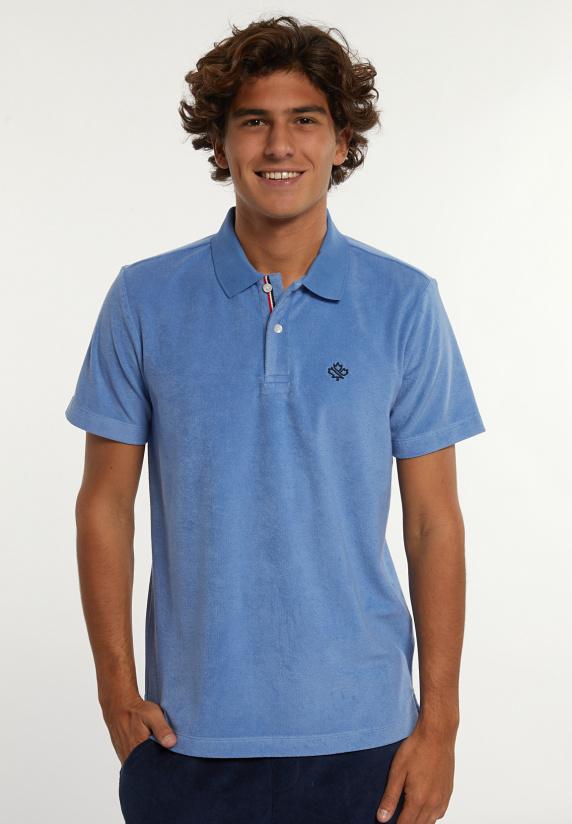 river woods Custom fit katoenen éponge polo baby blue