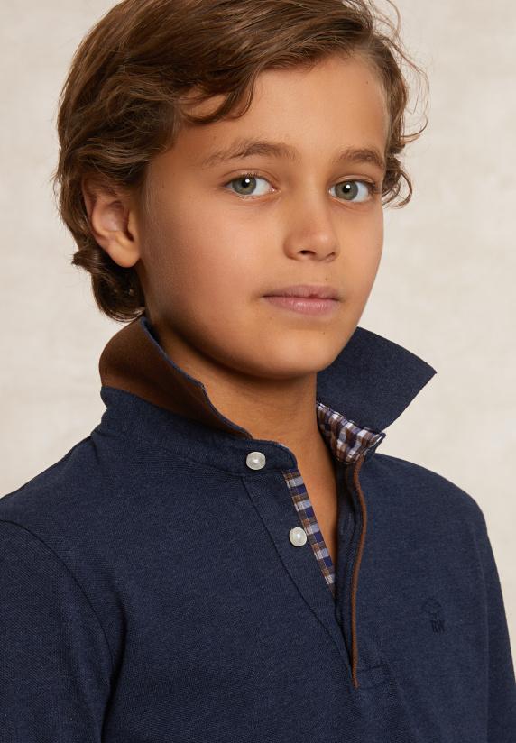 River Woods Custom Fit Katoenen Fancy Pique Polo Moonlight Mix