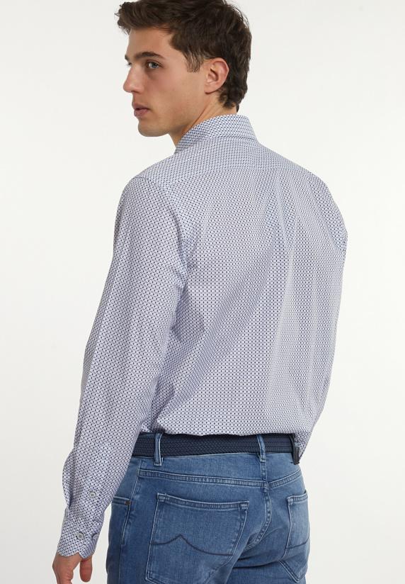 River Woods Custom Fit Katoenen Fantasiehemd Blauw/bruin