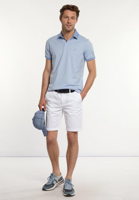 River Woods Custom Fit Katoenen Fijn Gestreepte Polo Dk Soft Persian Blue Mix