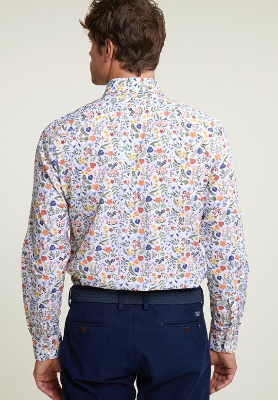 River Woods Custom Fit Katoenen Gebloemd Hemd Multi