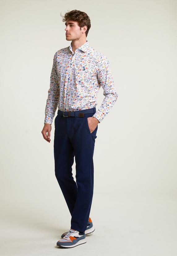 River Woods Custom Fit Katoenen Gebloemd Hemd Multi