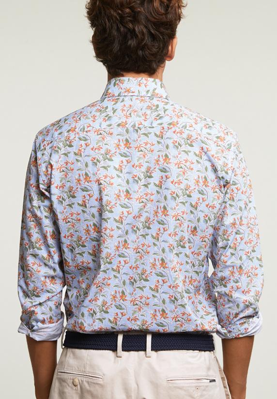 River Woods Custom Fit Katoenen Gebloemd Hemd Multi