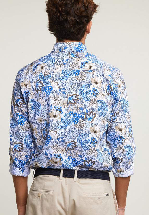 River Woods Custom Fit Katoenen Gebloemd Hemd Multi