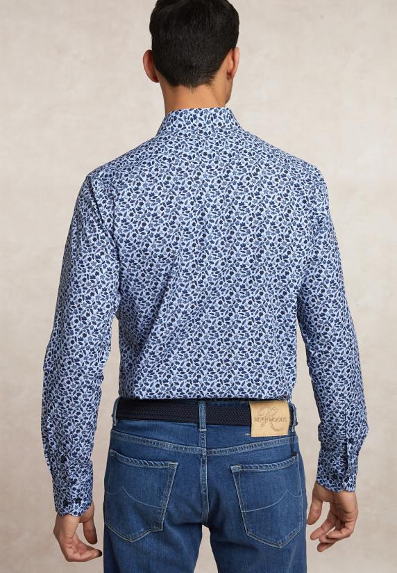 River Woods Custom Fit Katoenen Gebloemd Hemd Multi