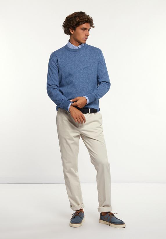 River Woods Custom Fit Katoenen Geruit Hemd Blauw/wit