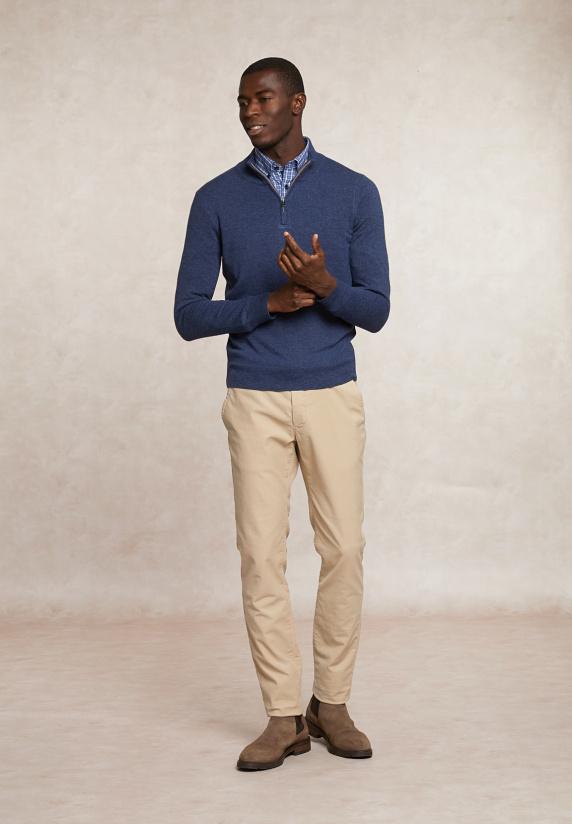 River Woods Custom Fit Katoenen Geruit Hemd Blauw/wit